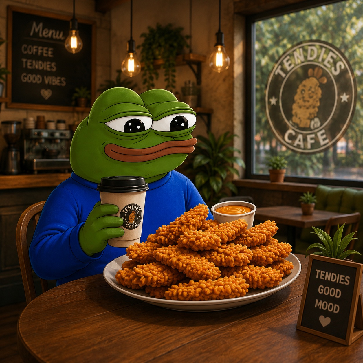 Pepe at Tendies Cafe